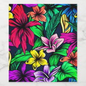 Hawaiian Print Wijn Etiket (Enkel label)