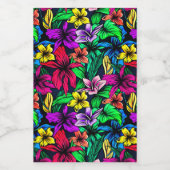 Hawaiian Print Wijn Etiket (Enkel label)