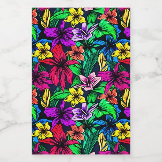 Hawaiian Print Wijn Etiket (Enkel label)