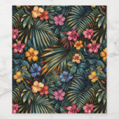 Hawaiian Print Wijn Etiket (Enkel label)