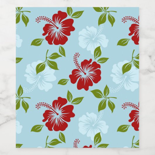 Hawaiian Print Wijn Etiket (Enkel label)