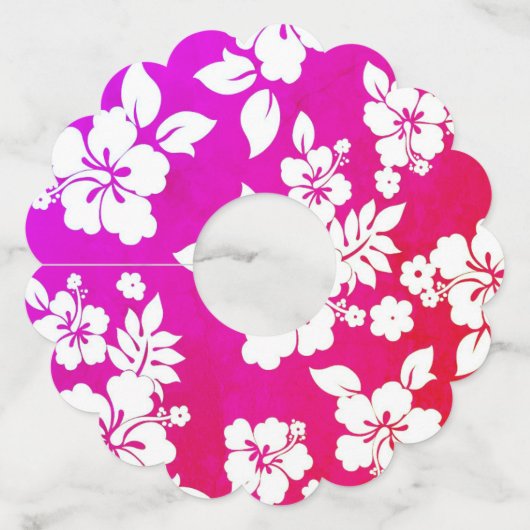 Hawaiian Print Wijnglaslabel (Voorkant)