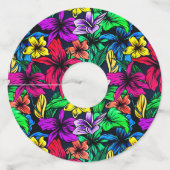 Hawaiian Print Wijnglaslabel (Voorkant)