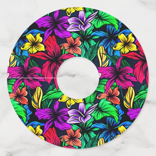 Hawaiian Print Wijnglaslabel (Voorkant)