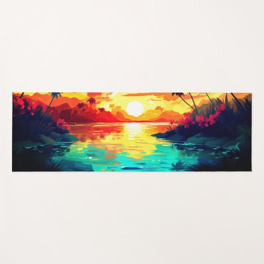 Hawaiian Print Yogamat (Voorkant (horizontaal))