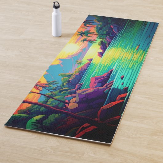 Hawaiian Print Yogamat (In situ)