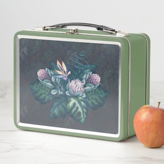 Hawaiian Protea en Monstera Retro Lunch Box (In situ)
