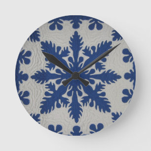 Hawaiian Quilt Blue Ronde Klok