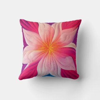 Hawaiian Quilted Plumeria Appliqué Pillow 18 inch Kussen