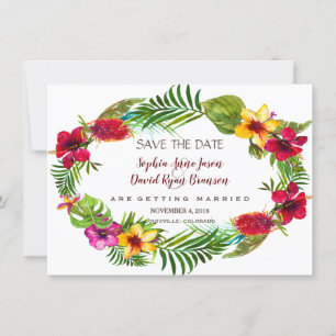 Hawaiian Radiant Tropical Floral Save the Date