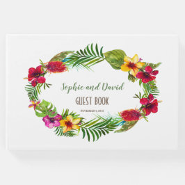 Hawaiian Radiant Tropical Floral Wreath Wedding Gastenboek