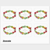 Hawaiian Radiant Tropical Floral Wreath Wedding Vierkante Sticker (Vel)