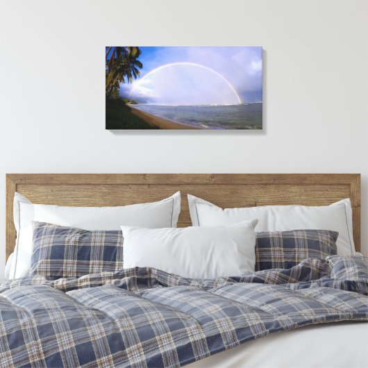 Hawaiian Rainbow Beach Canvas Afdruk (Insitu (Slaapkamer))