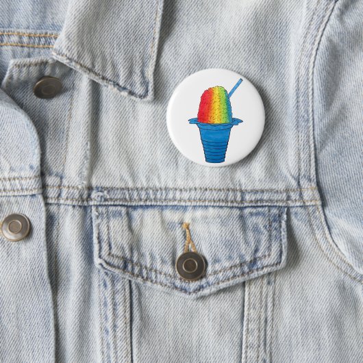 Hawaiian Rainbow Shave Ice Frozen Dessert Hawaii Ronde Button 5,7 Cm (In situ)