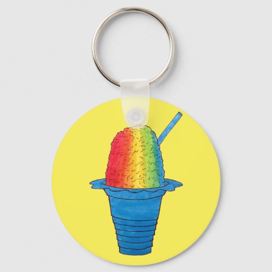 Hawaiian Rainbow Shave Ice Frozen Dessert Hawaii Sleutelhanger (Voorkant)