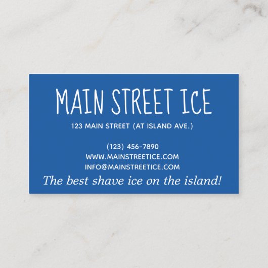 Hawaiian Rainbow Shave Ice Frozen Dessert Hawaii Visitekaartje (Achterkant)