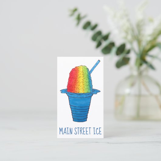 Hawaiian Rainbow Shave Ice Frozen Dessert Hawaii Visitekaartje (Staand voorkant)