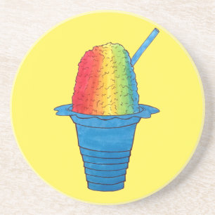 Hawaiian Rainbow Shave Ice Frozen Dessert Hawaii Zandsteen Onderzetter