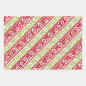 Hawaiian Red en Green Hibiscus Wrapping Paper (Voorkant 3)