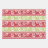 Hawaiian Red en Green Hibiscus Wrapping Paper (Voorkant)