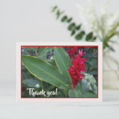 Hawaiian Red Flower Bedankkaart (Staand voorkant)
