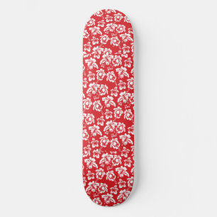 Hawaiian Red Flower Skateboard