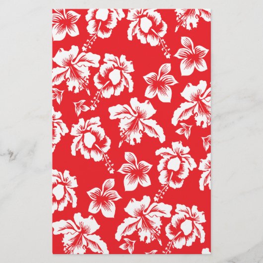 Hawaiian Red Flowers Briefpapier (Voorkant)