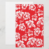 Hawaiian Red Flowers Briefpapier (Voorkant / Achterkant)