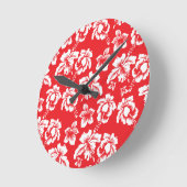 Hawaiian Red Flowers Ronde Klok (Hoek)