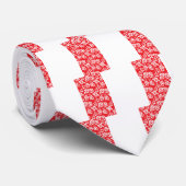 Hawaiian Red Flowers Stropdas (Opgerold)