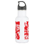 Hawaiian Red Flowers Waterfles (Achterkant)