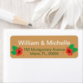 Hawaiian Red Hibiscus Luau Bride & Groom Etiket (Insitu)