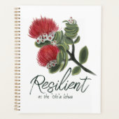 Hawaiian Red Lehua Flower Watercolor Resilience Planner (Voorkant)