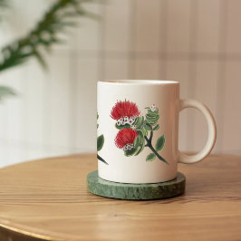 Hawaiian Red Lehua Tropical Flower Watercolor  Koffiemok