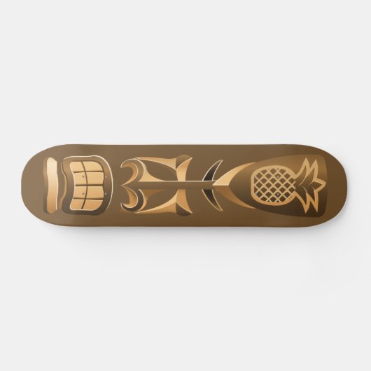 Hawaiian Rest Totem Statue Skateboard Deck (Horizontaal)