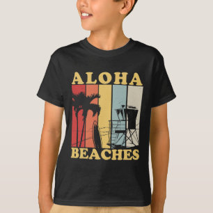 Hawaiian Retro 80's Style Aloha Beaches Surf Vacat T-shirt