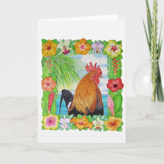 Hawaiian Rooster Kaart (Voorkant)