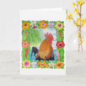 Hawaiian Rooster Kaart (Gele Bloem)