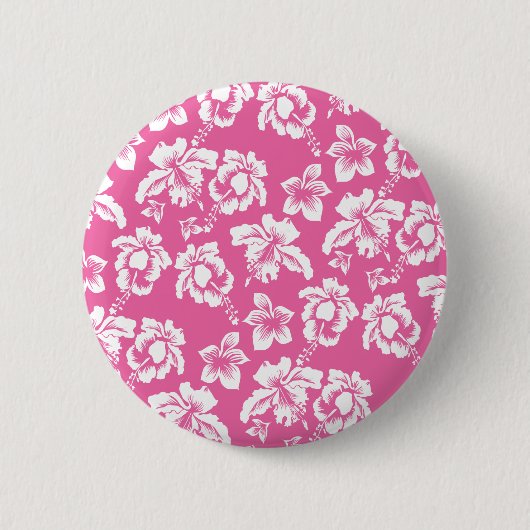 Hawaiian roze ventilator ronde button 5,7 cm (Voorkant)