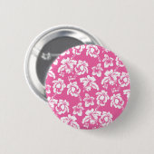Hawaiian roze ventilator ronde button 5,7 cm (Voorkant /achterkant)