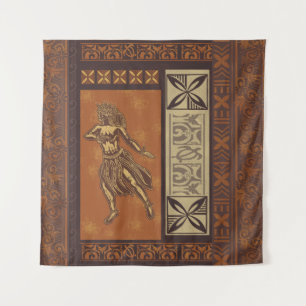 Hawaiian - Samoan Hula Tapa Board Print Wandkleed