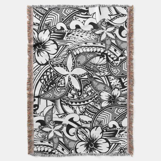 Hawaiian - Samoan - Polynesiaans stammenSierkussen Deken (Voorkant Verticaal)