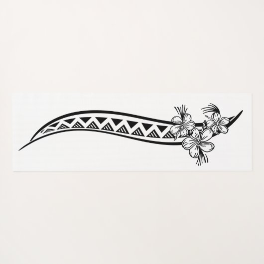 Hawaiian - Samoan - Polynesiaans Tribisch Zwart On Yogamat (Achterkant (horizontaal))