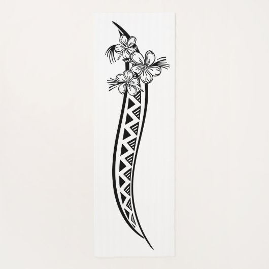 Hawaiian - Samoan - Polynesiaans Tribisch Zwart On Yogamat (Achterkant)