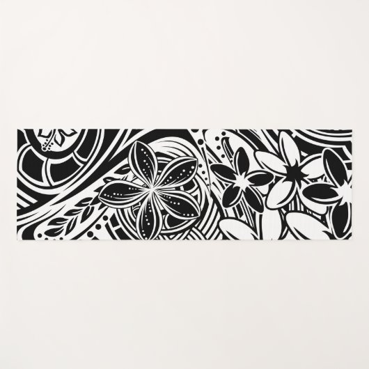 Hawaiian - Samoan - Polynesiaans Tribisch Zwart On Yogamat (Voorkant (horizontaal))