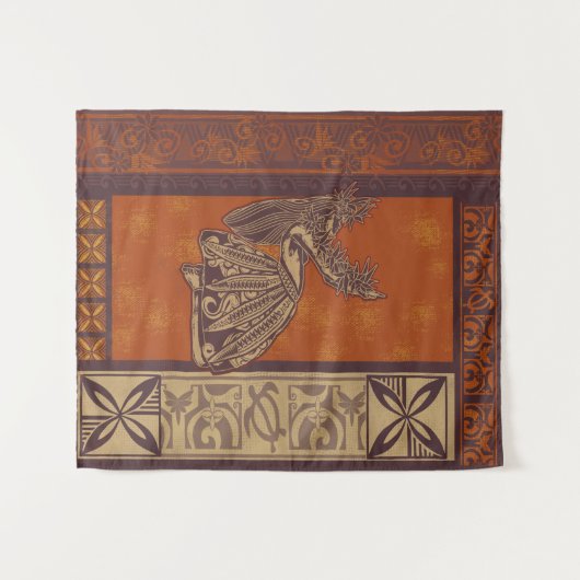 Hawaiian - Samoan - Polynesiaanse Hula Dancer Wandkleed (Voorkant (horizontaal))