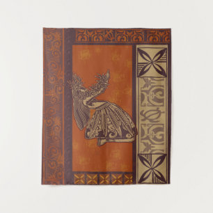 Hawaiian - Samoan - Polynesiaanse Hula Dancer Wandkleed