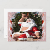 Hawaiian Santa Claus-kerstbriefkaart Feestdagenkaart (Voorkant / Achterkant)