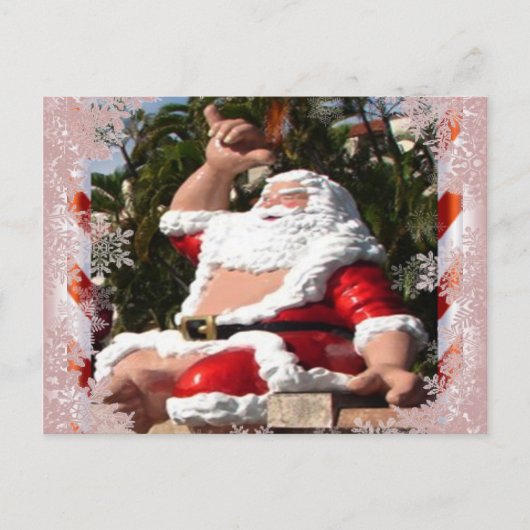 Hawaiian Santa Claus-kerstbriefkaart Feestdagenkaart (Voorkant)