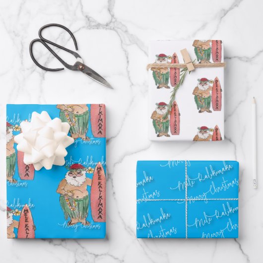 Hawaiian Santa Claus Mele Kalikimaka Inpakpapier Vel (Voorkant)